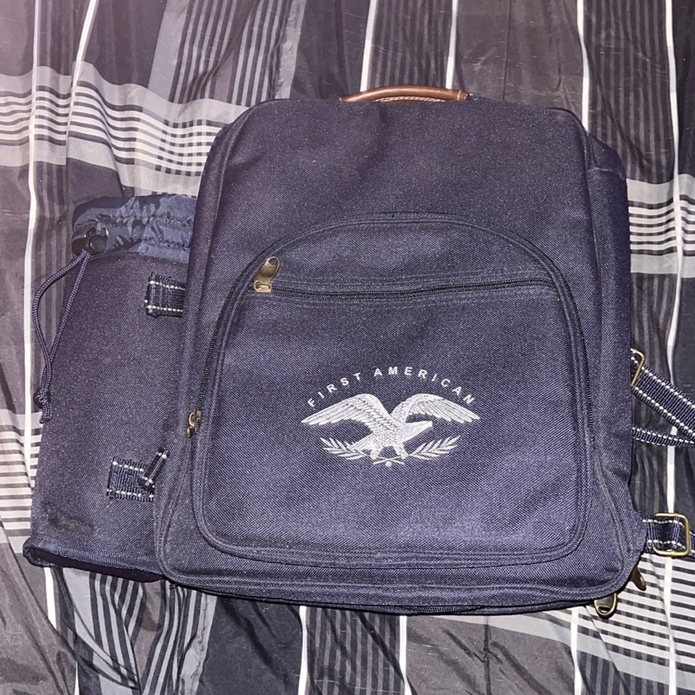 First American backpack picnic set for 4